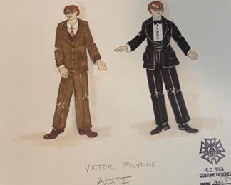 Private Lives theater play costume renderings