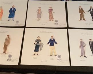 Private Lives theater play costume renderings