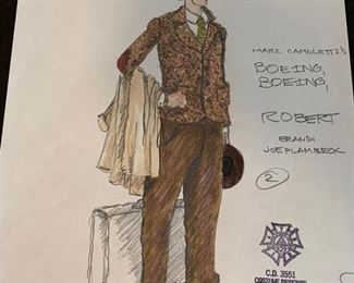 Boeing, Boeing presented by The Hilberry Repertory Theatre costume renderings 