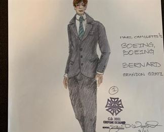 Boeing, Boeing presented by The Hilberry Repertory Theatre costume renderings 