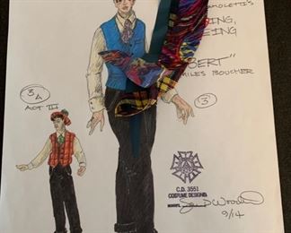 Boeing, Boeing presented by The Hilberry Repertory Theatre costume renderings 