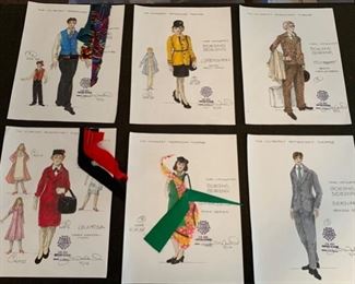 Boeing, Boeing presented by The Hilberry Repertory Theatre costume renderings 