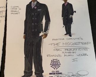 Agatha Christie's The Mousetrap theater play costume renderings
