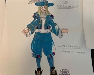 The Misanthrope theater play costume renderings
