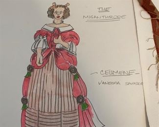 The Misanthrope theater play costume renderings