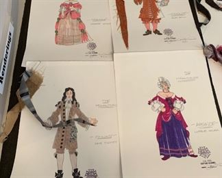 The Misanthrope theater play costume renderings