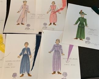 Summer and Smoke theater play costume renderings