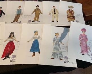 Summer and Smoke theater play costume renderings