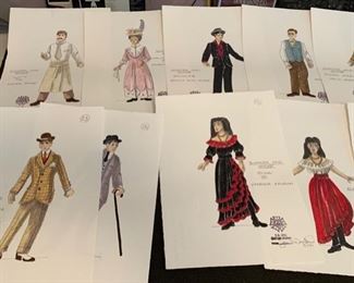 Summer and Smoke theater play costume renderings