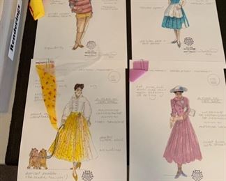 A Flea in Her Ear presented by The Hilberry Repertory Theatre costume renderings