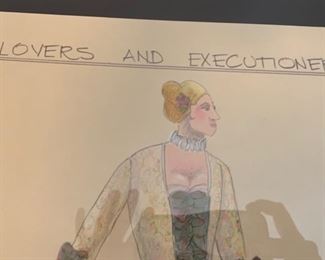 Lover's and Executioners theater play costume renderings