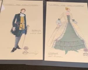 Lover's and Executioners theater play costume renderings