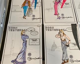 Born Yesterday theater play costume renderings