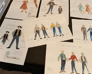 Of Mice and Men theater play costume renderings