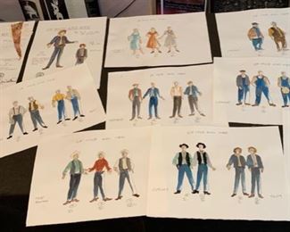 Of Mice and Men theater play costume renderings