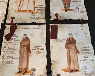 Abelard and Heloise presented by The Hilberry Repertory Theatre costume renderings