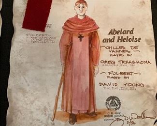 Abelard and Heloise presented by The Hilberry Repertory Theatre costume renderings