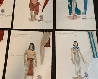Anthony and Cleopatra theater play costume renderings