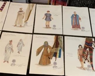 Anthony and Cleopatra theater play costume renderings