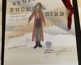 Stupid Fucking Bird theater play costume renderings