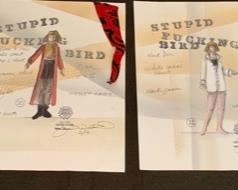 Stupid Fucking Bird theater play costume renderings