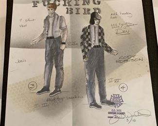 Stupid Fucking Bird theater play costume renderings