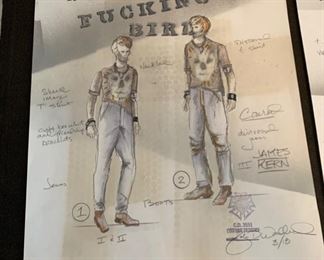 Stupid Fucking Bird theater play costume renderings
