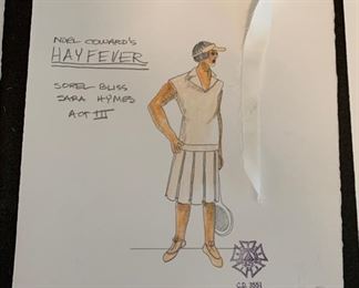 Hayfever theater play costume renderings