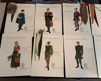 The Merchant of Venice theater play costume renderings