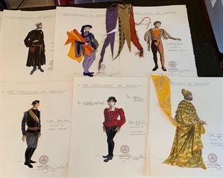 The Merchant of Venice theater play costume renderings