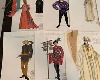 The Merchant of Venice theater play costume renderings
