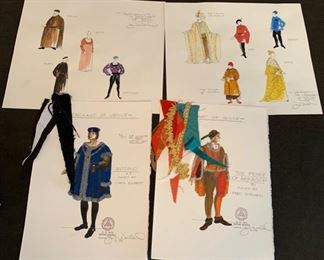 The Merchant of Venice theater play costume renderings
