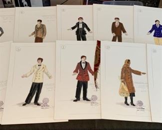 Private Lives theater play costume renderings