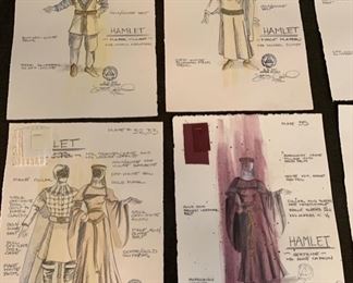 Hamlet theater play costume renderings