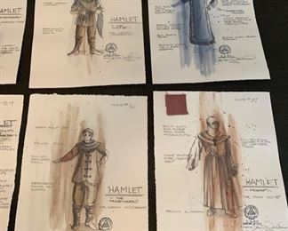 Hamlet theater play costume renderings