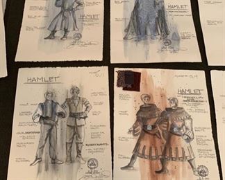 Hamlet theater play costume renderings