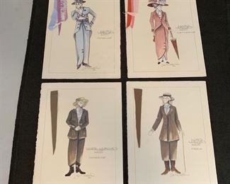 Love's Labor's Lost theater play costume renderings