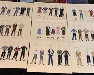 Execution of Justice theater play costume renderings
