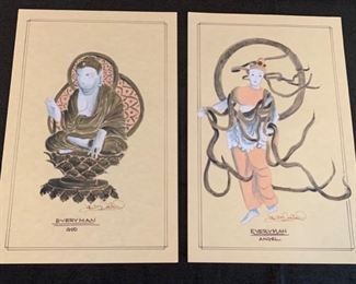 Everyman theater play costume renderings