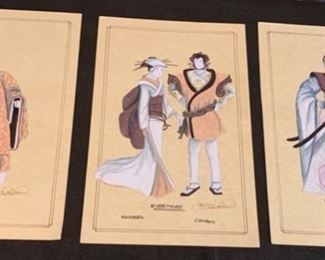 Everyman theater play costume renderings