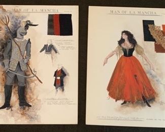 Man of La Mancha theater play costume renderings