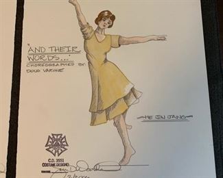 The University of Michigan Department of Dance "And Their Words" costume renderings