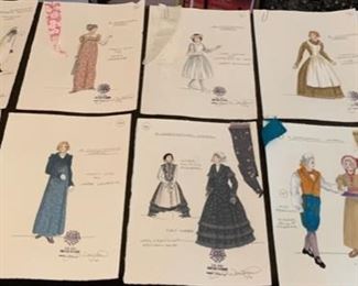 A Christmas Carol theater costume renderings
