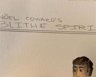 Noel Coward's "Blithe Spirit" theater costume renderings