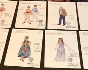 Noel Coward's "Blithe Spirit" theater costume renderings