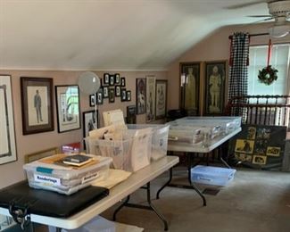 Entire top floor filled with professional artwork, theatre costume renderings