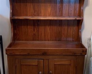 Gorgeous restored antique Shaker dry sink / kitchen hutch, handmade 1800s. This stunning piece measures 60" tall, 18" deep and 39" wide. 
