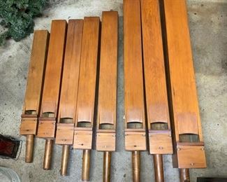 Antique wood organ pipes