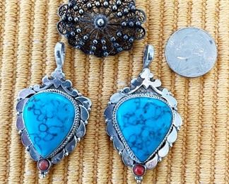 Large Turquoise Pendants