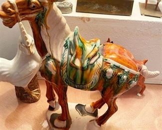 Antique Chinese "Tang Sancal" Horse - Stands 12" high